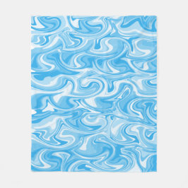 Marmer Draai Textuur - Blauwe Tinten Fleece Deken