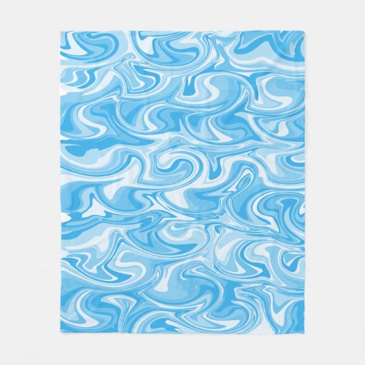 Marmer Draai Textuur - Blauwe Tinten Fleece Deken (Voorkant)