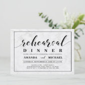 Marmer | Eenvoudig modern huwelijksfeest Kaart (Staand voorkant)