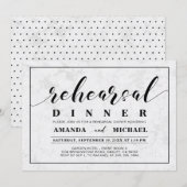 Marmer | Eenvoudig modern huwelijksfeest Kaart (Voorkant / Achterkant)