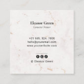 Marmer Eenvoudig Moderne Foto Sociale Media Vierkante Visitekaartje (Achterkant)