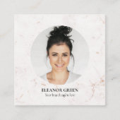 Marmer Eenvoudig Moderne Foto Sociale Media Vierkante Visitekaartje (Voorkant)