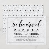 Marmer | Eenvoudige Moderne Oefenbruiloft Dinner Kaart (Voorkant / Achterkant)