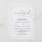 Marmer | Eenvoudige moderne Typografie Engagement  Kaart (Voorkant / Achterkant)