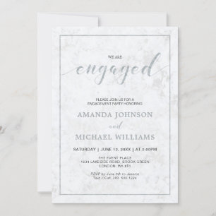 Marmer Eenvoudige moderne Typografie Engagement Kaart