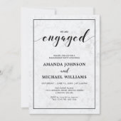 Marmer | Eenvoudige moderne Typografie Engagement  Kaart (Voorkant)