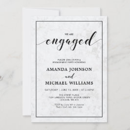 Marmer | Eenvoudige moderne Typografie Engagement  Kaart