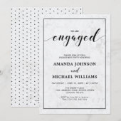 Marmer | Eenvoudige moderne Typografie Engagement  Kaart (Voorkant / Achterkant)