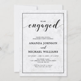 Marmer | Eenvoudige moderne Typografie Engagement  Kaart