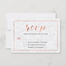 Marmer | Eenvoudige moderne typografie RSVP-instee RSVP Kaartje