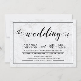 Marmer | Eenvoudige moderne typografie-weddenschap Kaart