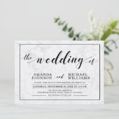 Marmer | Eenvoudige moderne typografie-weddenschap Kaart (Staand voorkant)
