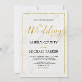 Marmer | Eenvoudige moderne typografie-weddenschap Kaart