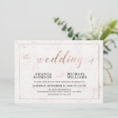 Marmer | Eenvoudige moderne typografie-weddenschap Kaart (Staand voorkant)