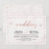 Marmer | Eenvoudige moderne typografie-weddenschap Kaart (Voorkant / Achterkant)