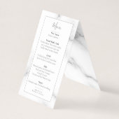 Marmer effect petals trouwreceptiemenu kaart (Voorkant)