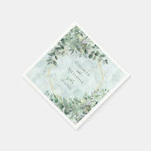 Marmer Elegant Greenery Eucalyptus Gold Wedding Servet (Hoek)