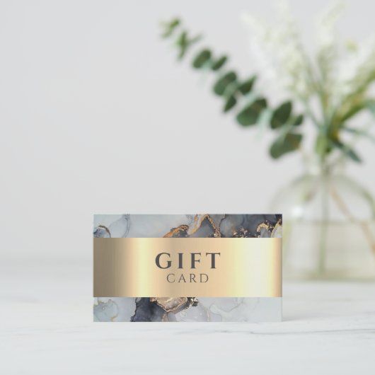 Marmer Elegant Wit Faux Gold Beauty Gift Kaart Visitekaartje (Staand voorkant)