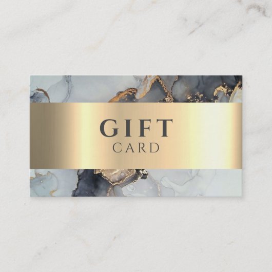 Marmer Elegant Wit Faux Gold Beauty Gift Kaart Visitekaartje (Voorkant)