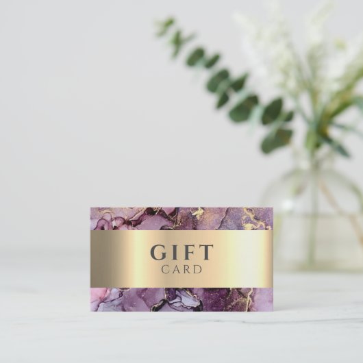 Marmer Elegant Wit Faux Gold Beauty Gift Kaart Visitekaartje (Staand voorkant)