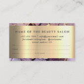 Marmer Elegant Wit Faux Gold Beauty Gift Kaart Visitekaartje (Achterkant)