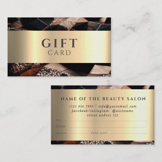 Marmer Elegant Wit Faux Gold Beauty Gift Kaart Visitekaartje (Voorkant / Achterkant)