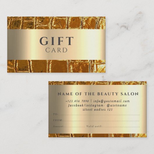 Marmer Elegant Wit Faux Gold Beauty Gift Kaart Visitekaartje (Voorkant / Achterkant)