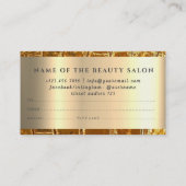 Marmer Elegant Wit Faux Gold Beauty Gift Kaart Visitekaartje (Achterkant)