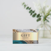 Marmer Elegant Wit Faux Gold Beauty Gift Kaart Visitekaartje (Staand voorkant)