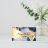 Marmer Elegante Typografie Blauwgroen Agaat visite Visitekaartje (Staand voorkant)