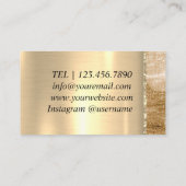 Marmer Elegante Typografie Blauwgroen Agaat visite Visitekaartje (Achterkant)