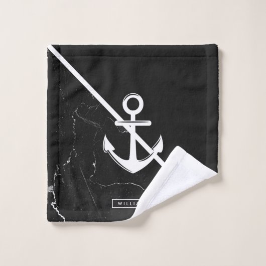 Marmer en Anchor Bad Handdoek (Wasdoekje)