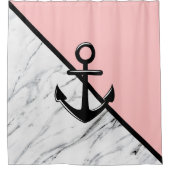 Marmer en Anchor Douchegordijn (Voorkant)