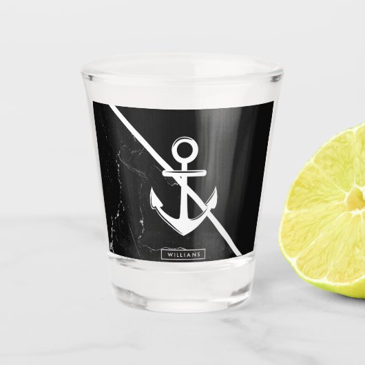 Marmer en Anchor Shot Glas (Voorkant)