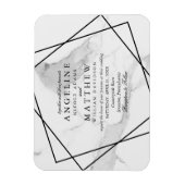 Marmer en Black & White Geometric Wedding Invite Magneet (Verticaal)