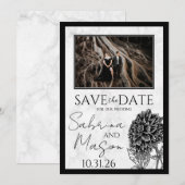 Marmer en Bloem Save The Date (Voorkant / Achterkant)