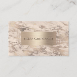 Marmer en Champagne Shimmer Modern Elegant Visitekaartje