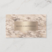 Marmer en Champagne Shimmer Modern Elegant Visitekaartje (Voorkant)