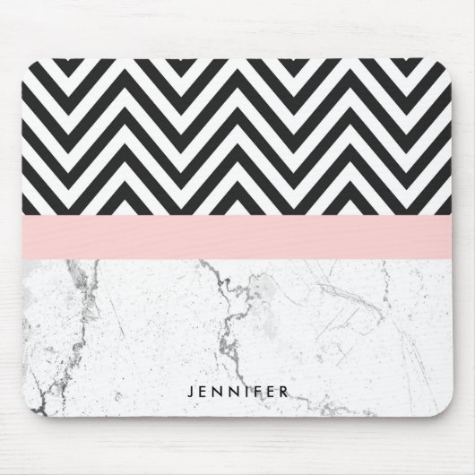 Marmer en Chevron Muismat (Voorkant)