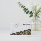 Marmer en driehoek patroon kleur blok visitekaartje (Staand voorkant)
