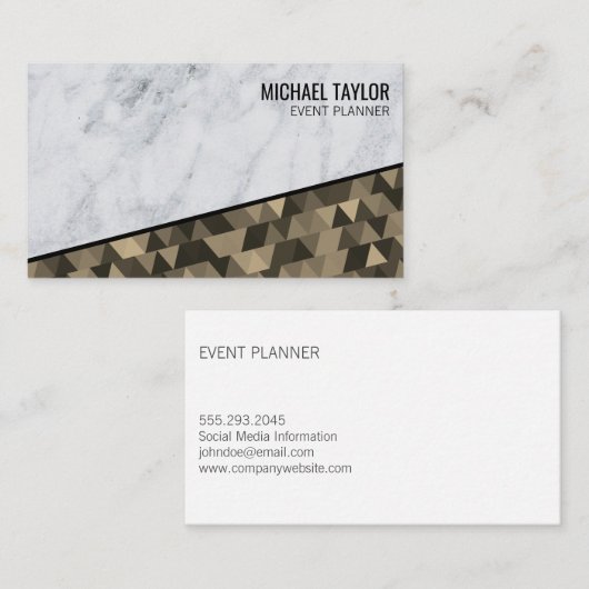 Marmer en driehoek patroon kleur blok visitekaartje (Voorkant / Achterkant)