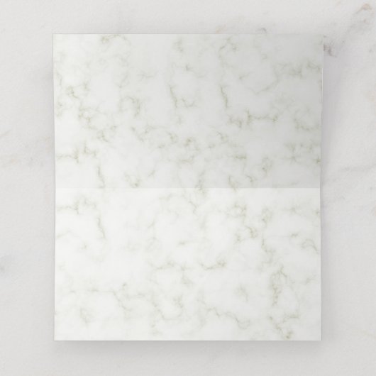 Marmer en Eucalyptus Greenery Wedding Table Plaatskaartje (Binnenkant ongevouwen)