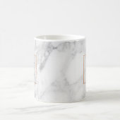 Marmer en Faux Folie Border Monogram Initiaal Mok (Center)