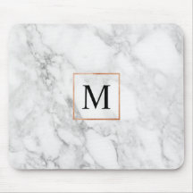 Marmer en Faux Folie Border Monogram Muismat