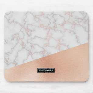 Marmer en Faux Roos Gold, Muismat voor aangepaste