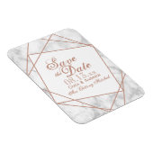 Marmer en Faux Roos Gold Save the Date Magneet (Rechterzijde)