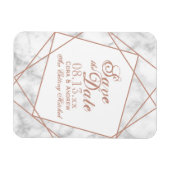 Marmer en Faux Roos Gold Save the Date Magneet (Horizontaal)