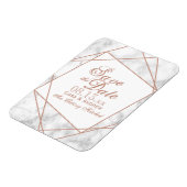 Marmer en Faux Roos Gold Save the Date Magneet (Linkerzijde)