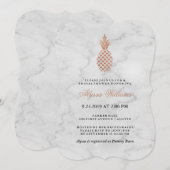 Marmer en Faux Roos Goud Ananas Vrijgezellenfeest Kaart (Voorkant / Achterkant)