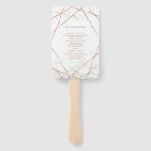 Marmer en Faux Roos Gouden Geometrische Bruiloft Handwaaier (Achterkant)